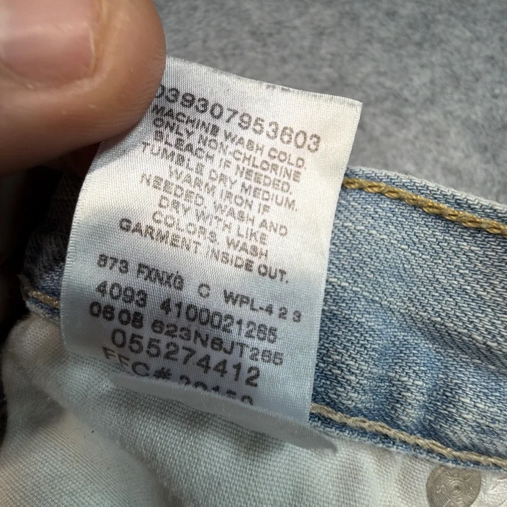 Levis 527 Jeans Mens 31x30 Blue Cotton Bootcut Western Rips Denim Pants Y2K
