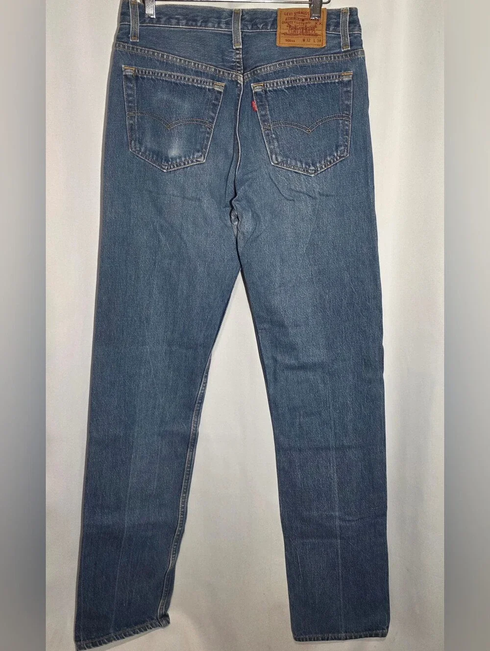 Vintage 90s Levis 501 Jeans Button Fly Size 32X38 Made In USA Denim