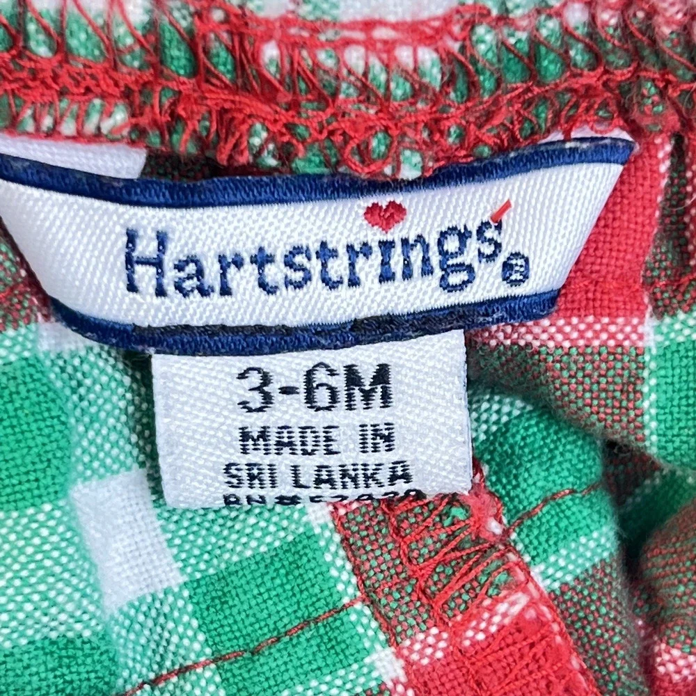 Hartstrings Bloomers Pants Baby Girl 3 - 6 Mos Red Green Plaid Ruffle Bottom