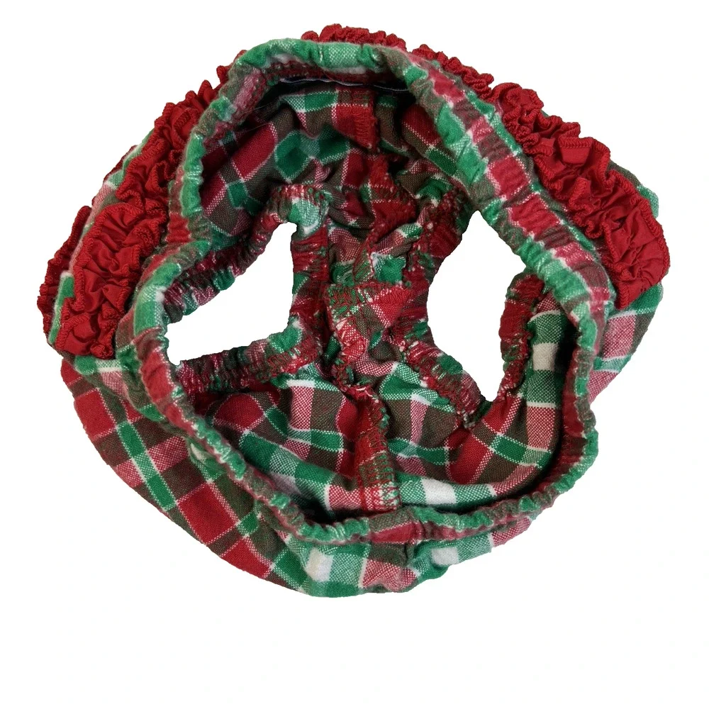 Hartstrings Bloomers Pants Baby Girl 3 - 6 Mos Red Green Plaid Ruffle Bottom