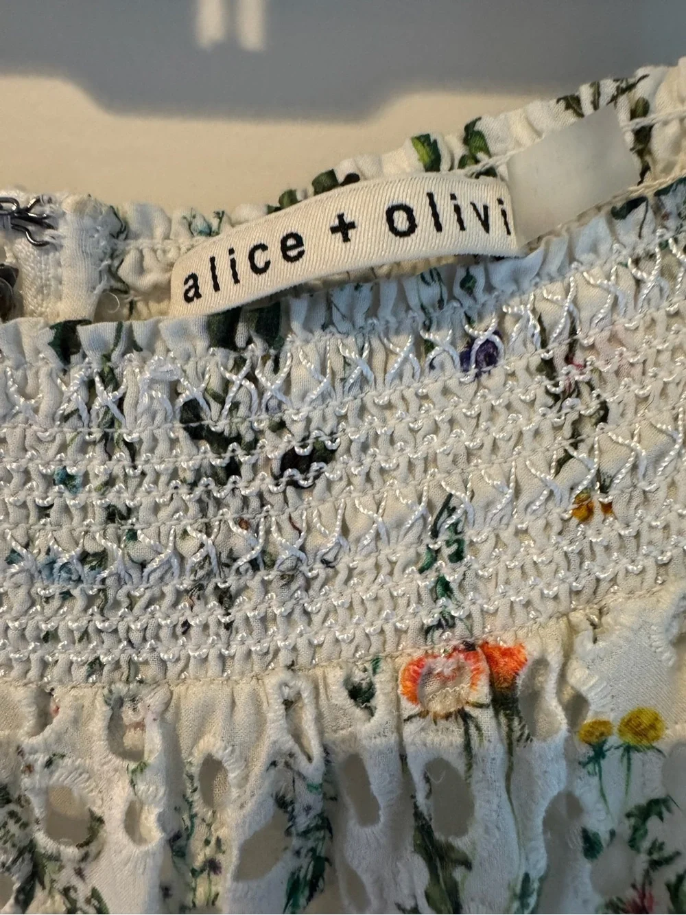 Alice + Olivia Tabitha Lace Floral Print Crop Top and Maxi Skirt Set | S