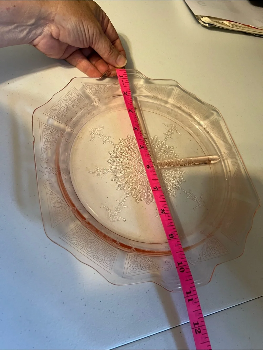 4 Anchor Hocking Depression Glass Grill Plates.  Princess pattern (2 add’l free)