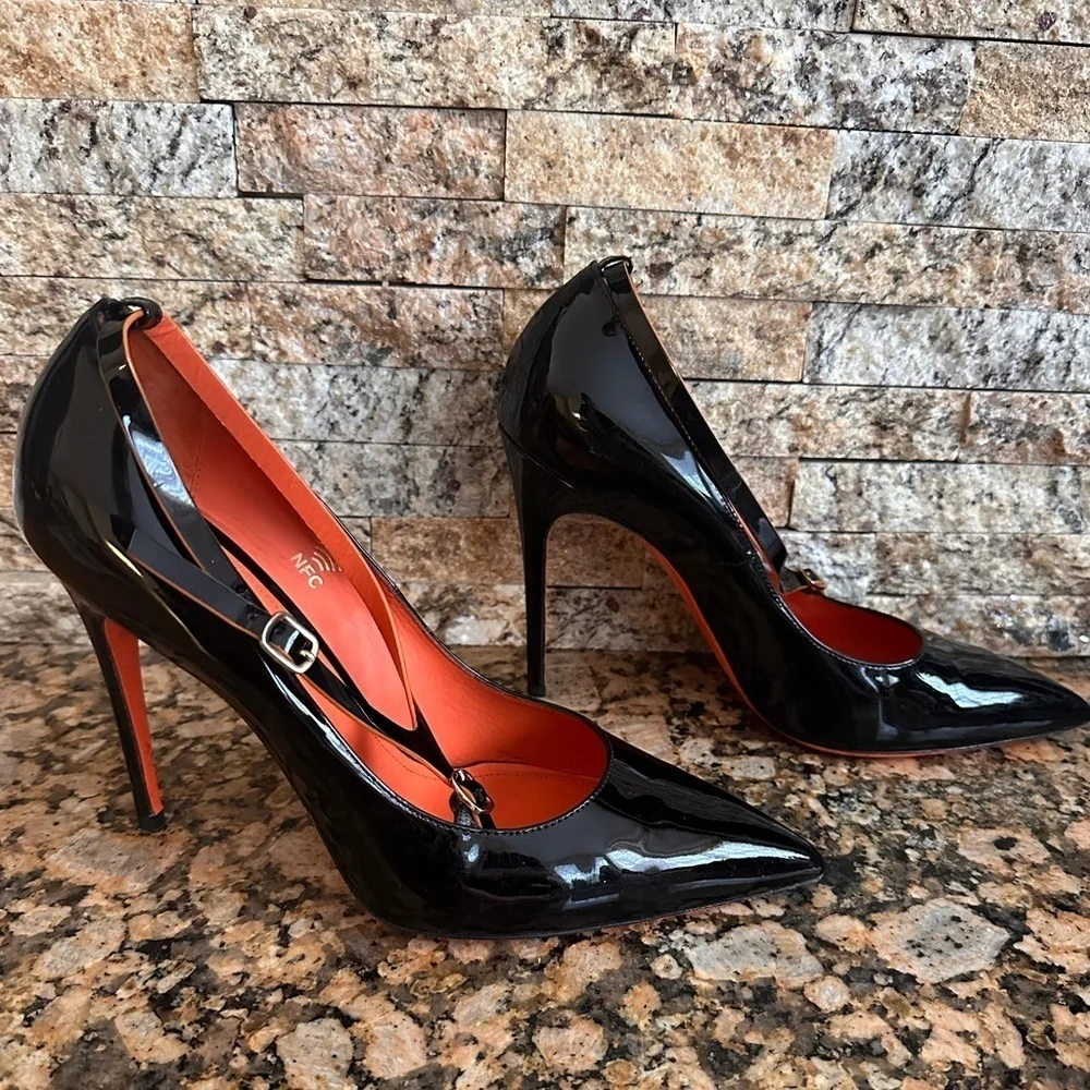 Santoni Patent Leather Heels Court