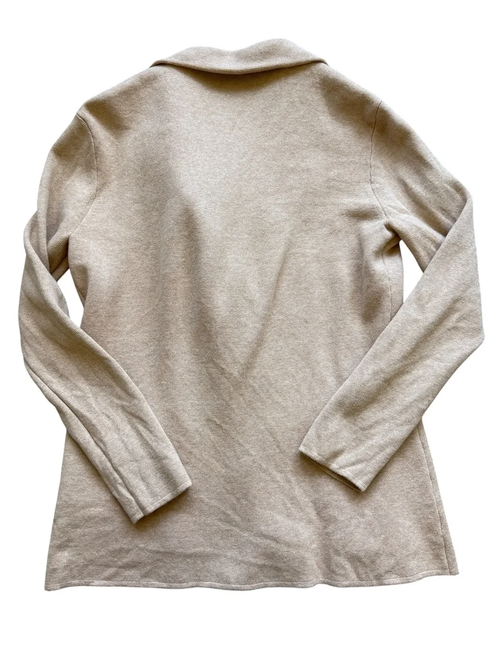 J.Crew Mercantile Women’s Cotton Knit Blazer Oatmeal Beige M Quiet Luxury Office