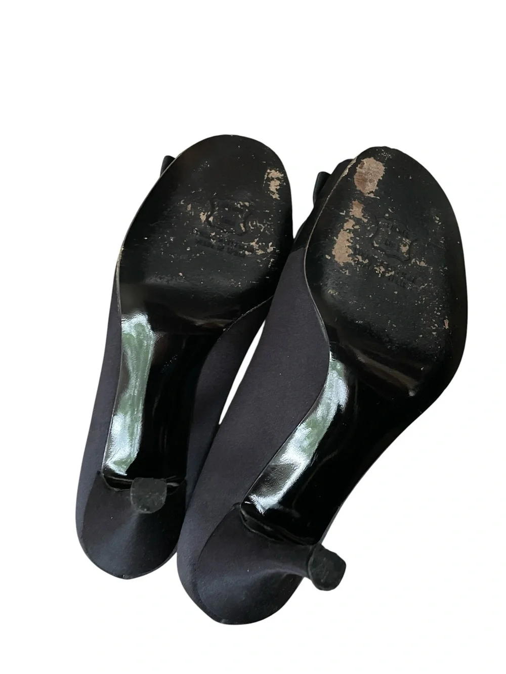 Stuart Weitzman Gigiritz Black Ruffle Peep-Toe Pumps 7