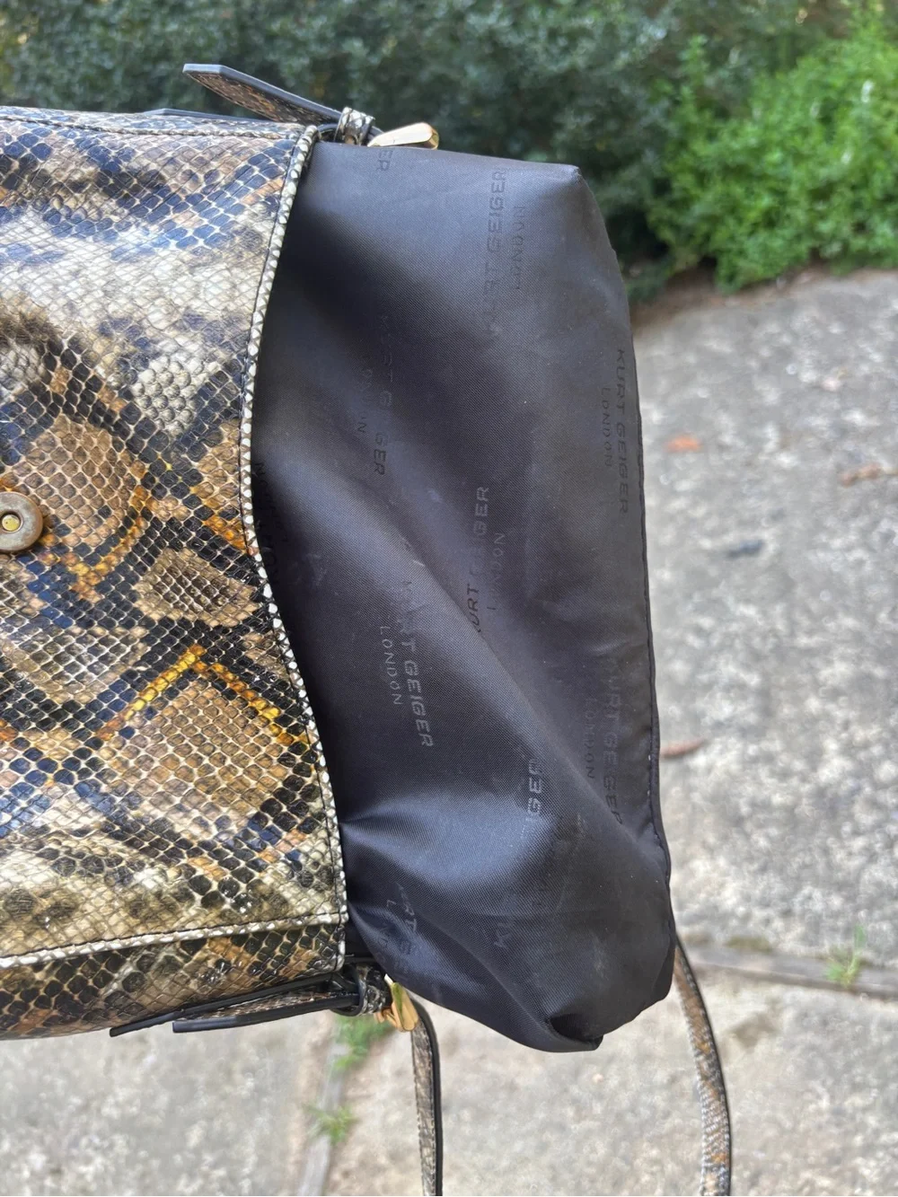 Kurt Geiger Python Embossed Leather Crossbody Bag