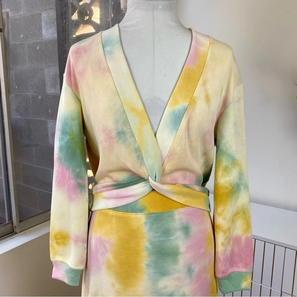 Current Air Pastel Tie Dye Sweater Midi Skirt Two Piece Set, Size S NWT