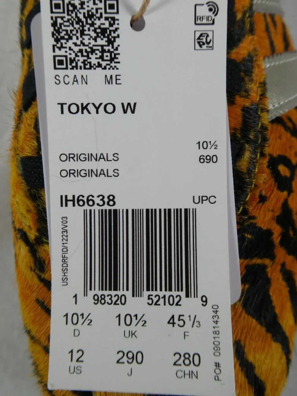Adidas Tokyo Women’s Tiger Print Sneakers Yellow Gold Black IH6638 Size 12