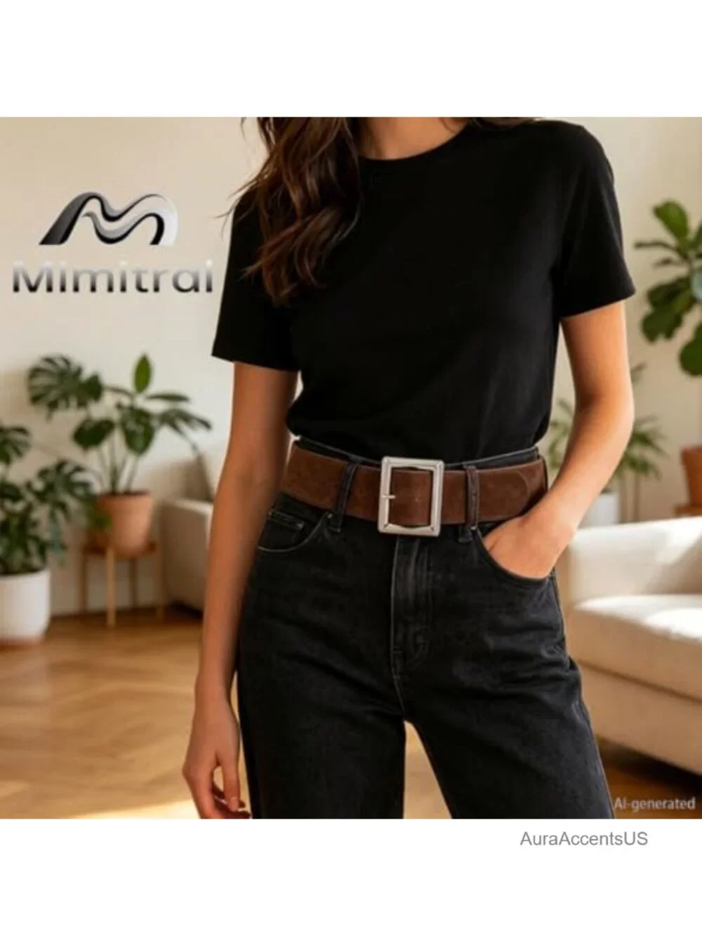 Wide Suede Belt Chunky Leather Waist Belt for Women