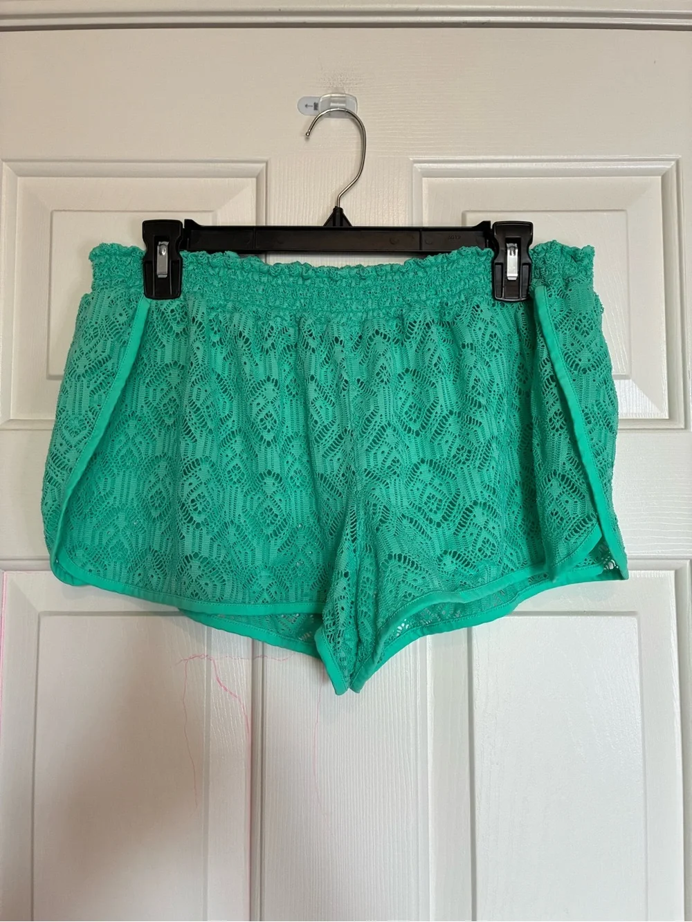 OP Teal Crochet Lace Lounge Shorts