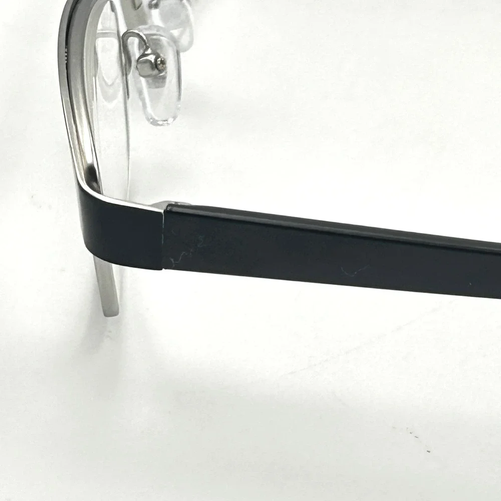 ICU Eyewear Reading Glasses +1.75 Black Silver Semi Rimless Rectangular Readers