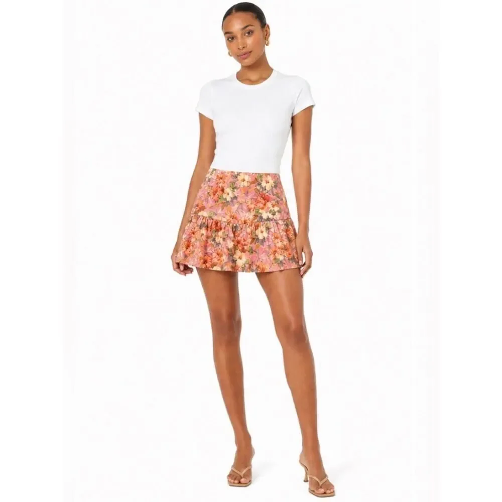 Zara Floral Ruffle Skort