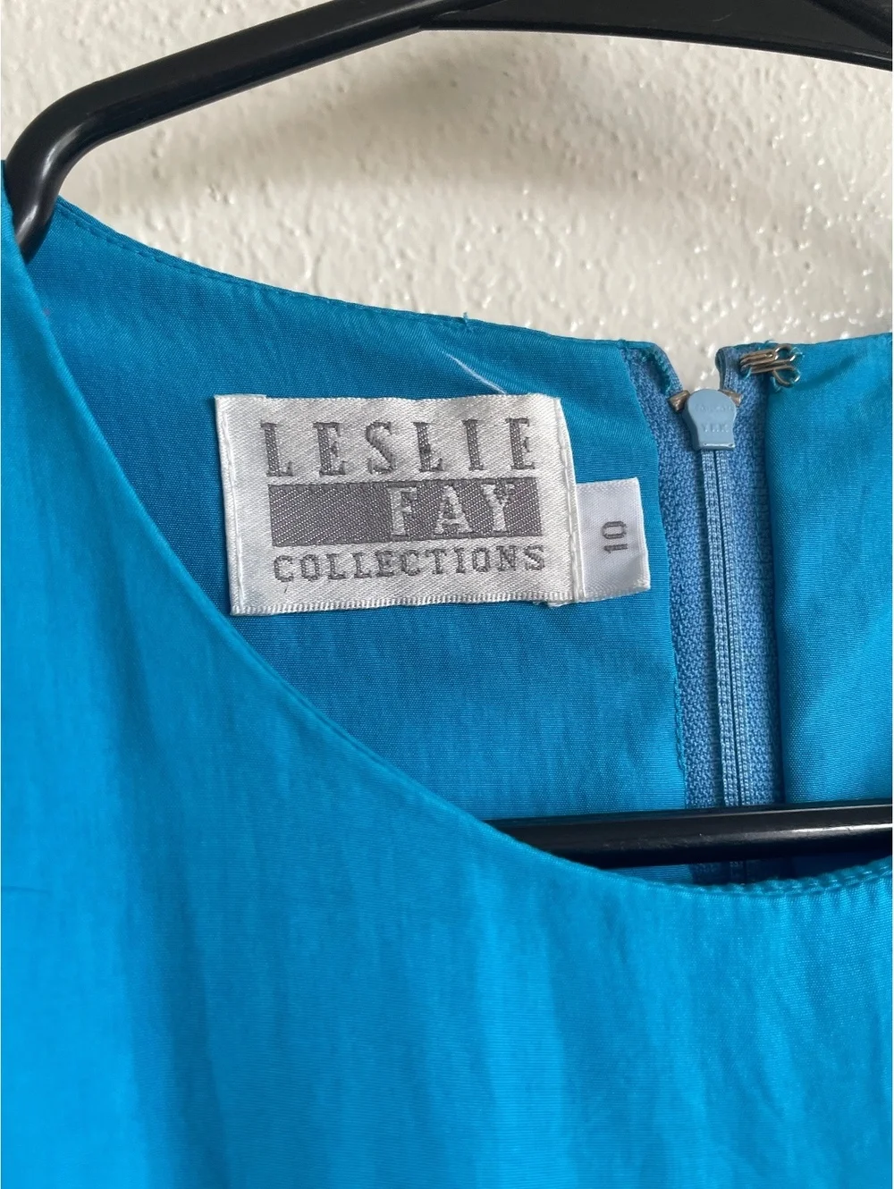 Leslie Fay vintage Two-Tone Blue Dress mod retro pMatching Blazer Belt Size 10