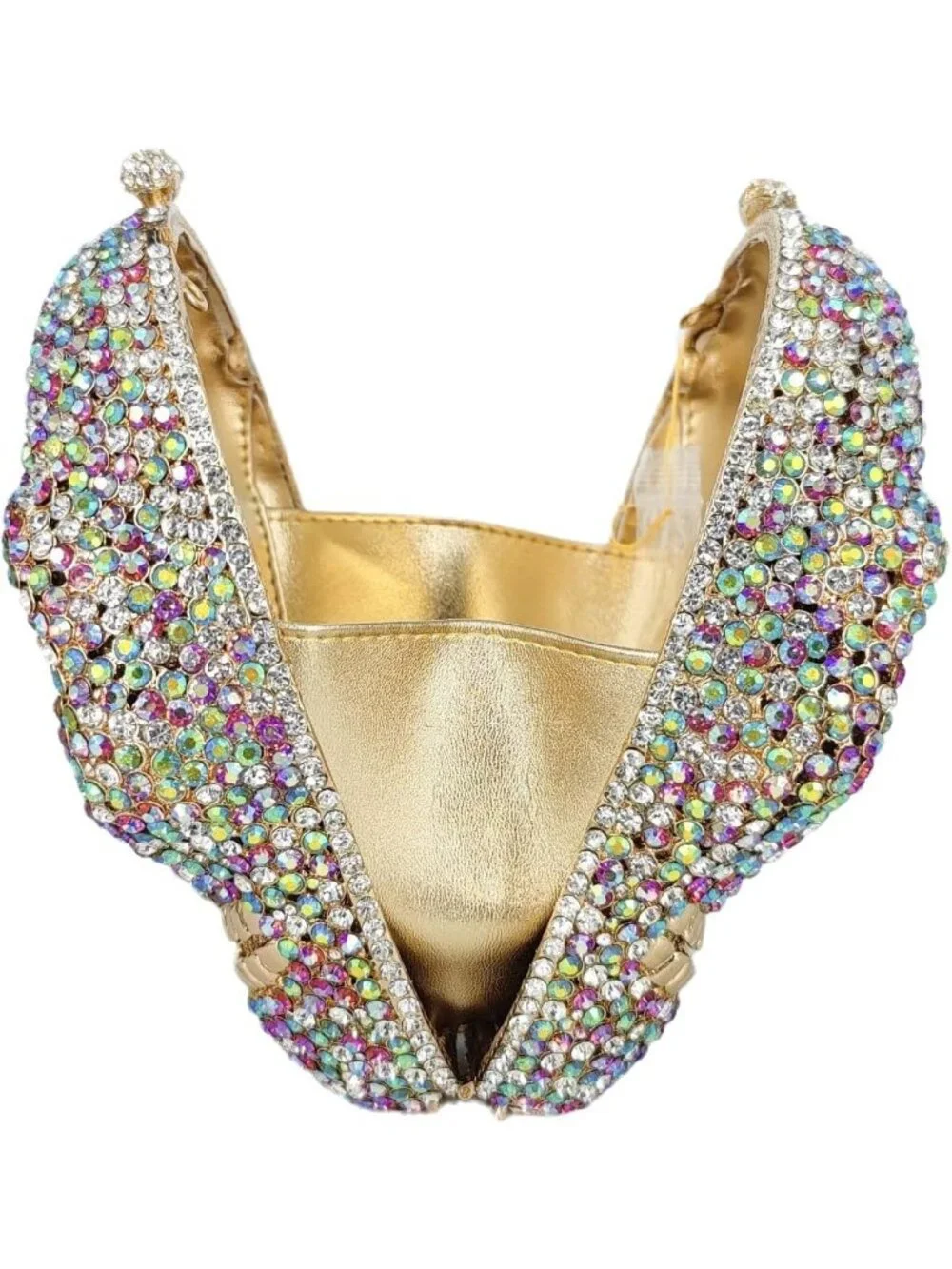 Women's Colorful Crystal Skull Clutch Purse Rhinestone Evening Halloween Bag