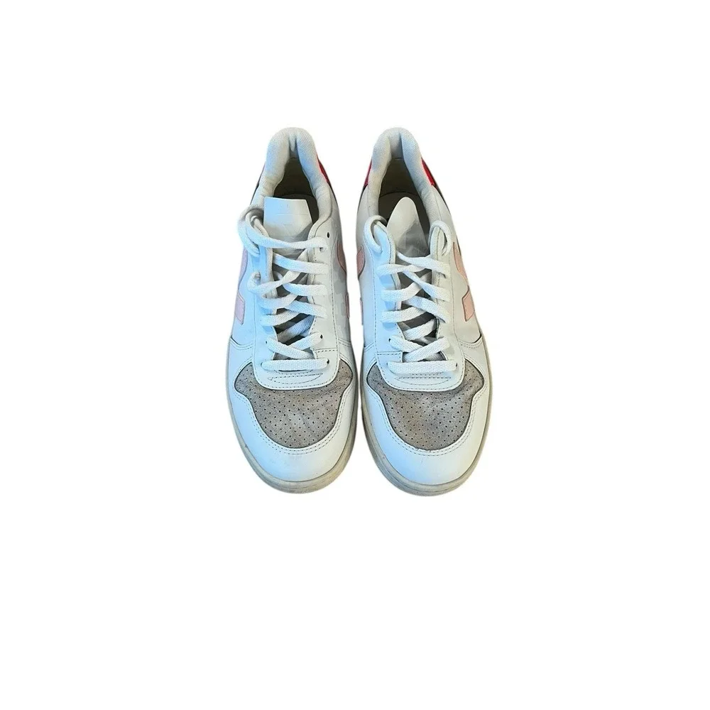 VEJA CAMPO CHROMEFREE LEATHER SNEAKERS Extra White/Petale Rose‎ Sz. 8