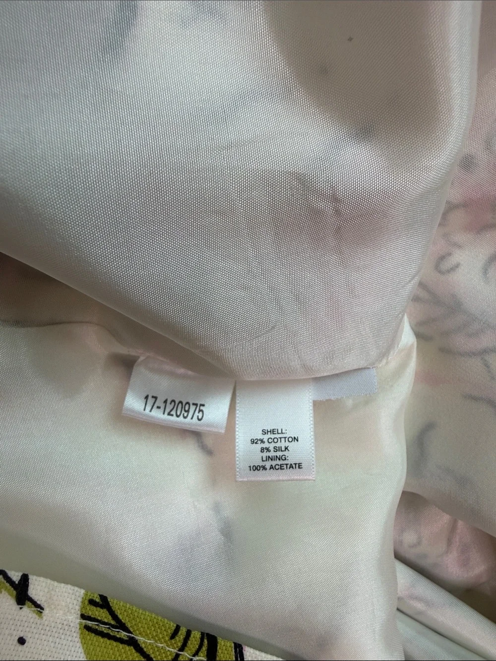 VINTAGE LOFT Cream Pink Green Floral Strapless Fit & Flare Dress Silk Cotton 4