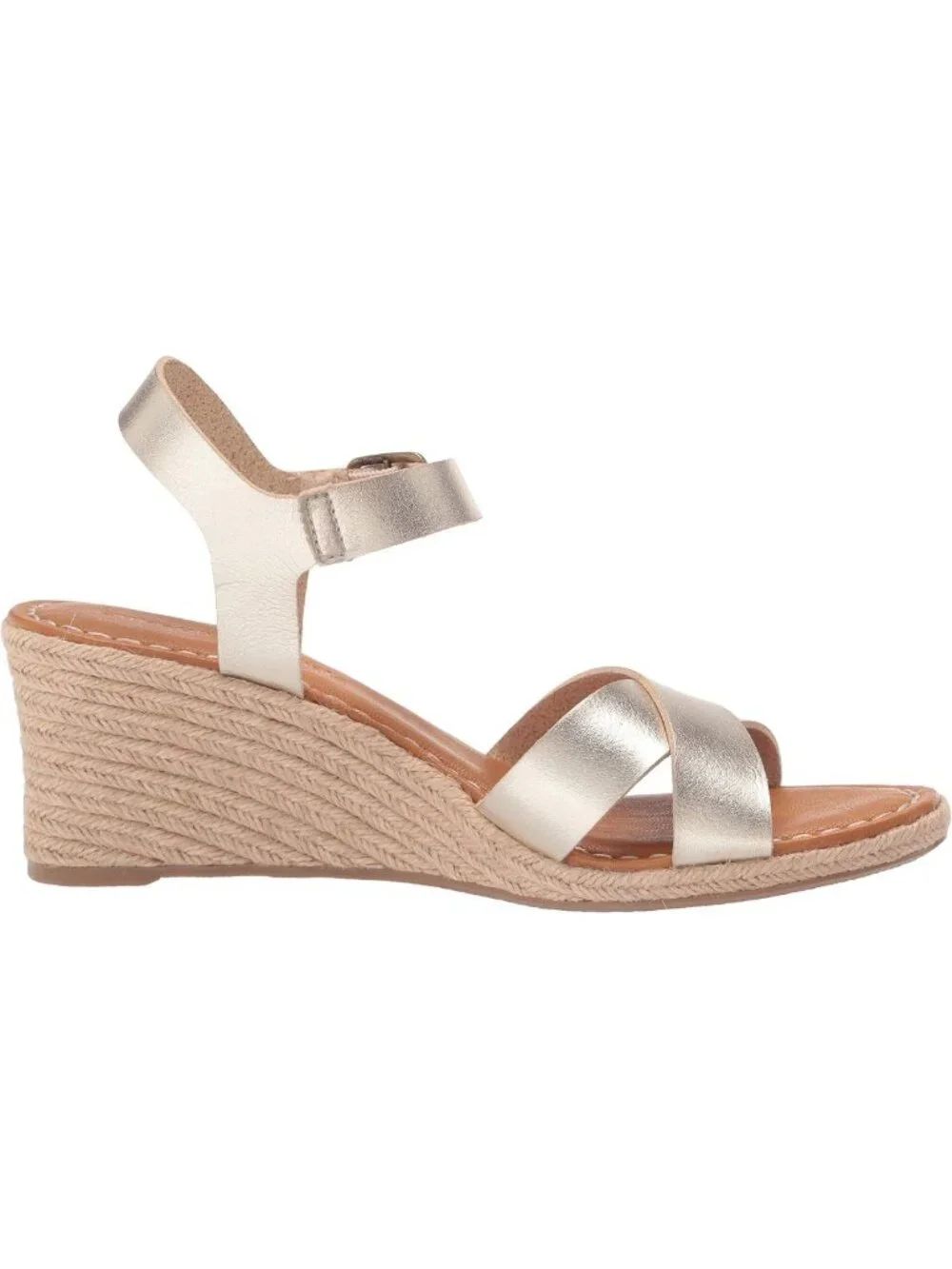 Stylish Women's Espadrille Wedge Sandals, Adjustable Buckle & Elastic Strap