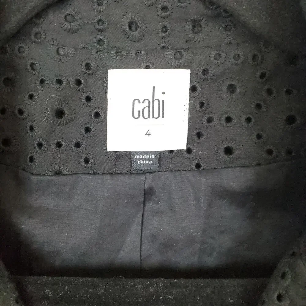 Cabi Blazer Womens Size 4 Eyelet Flamenco Jacket Lace 5293‎ Black Long Sleeve