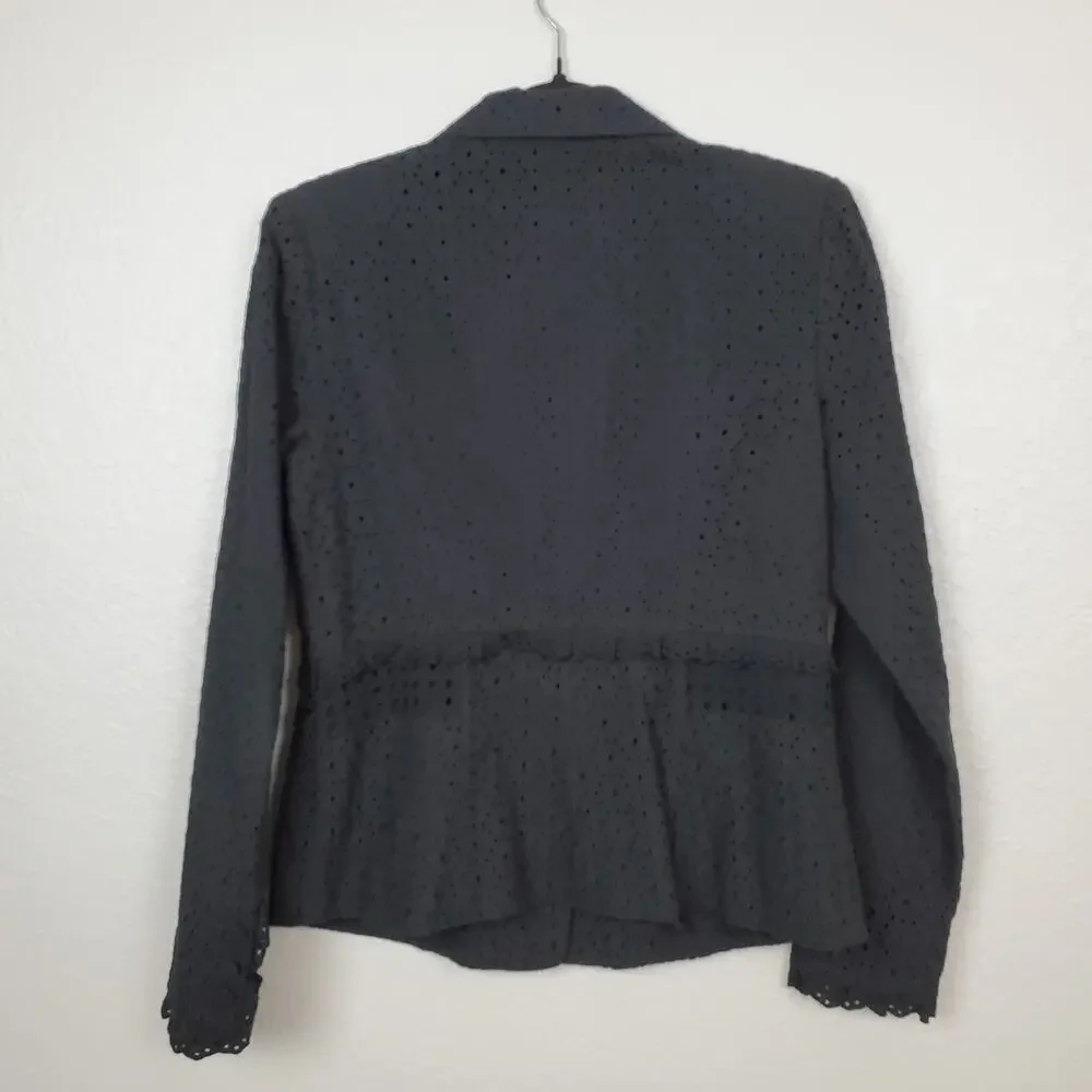 Cabi Blazer Womens Size 4 Eyelet Flamenco Jacket Lace 5293‎ Black Long Sleeve