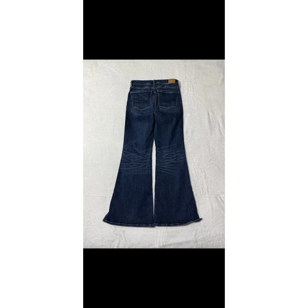 American Eagle Jeans‎ Women's 4 Short Blue Super Hi Rise Flare Denim 27x28
