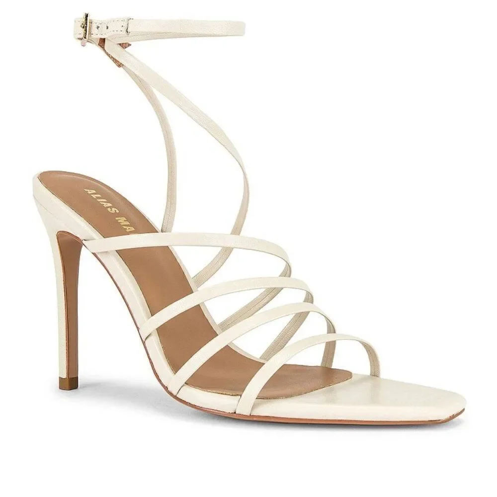 Alias Mae Isabelle Strappy Stiletto Heel Sz 36EU / 5.5US in Bone Kid Leather