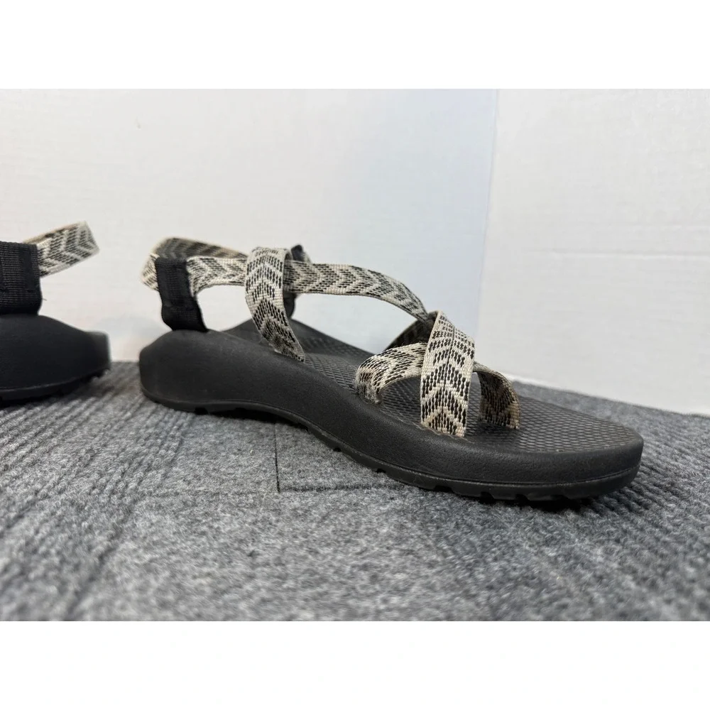Chaco Z Cloud 2 Womens Sandals Size 11 Black Tan Chevron Double Strap Toe Loop