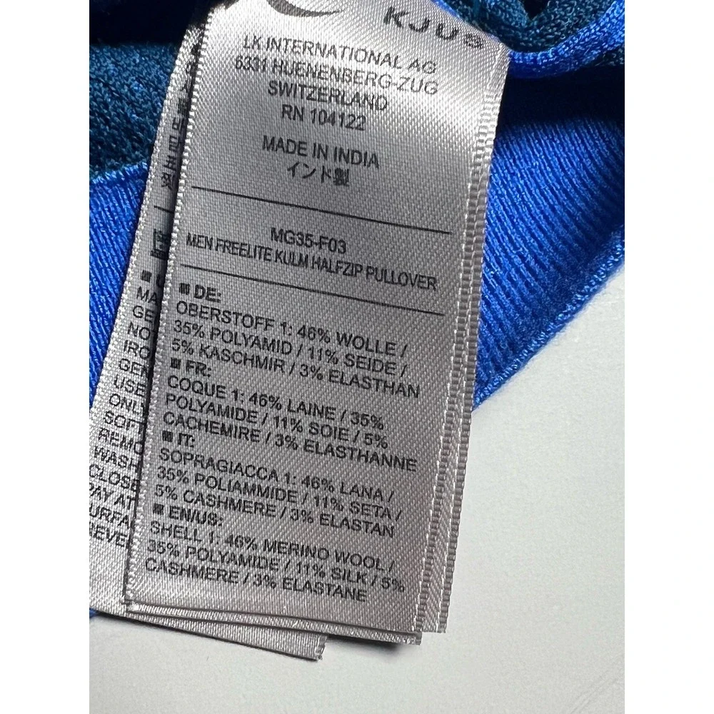 KJUS Kingbarns Golf Wool Blend Knit 1/4 Zip Mock Neck Pullover Sweater Men's 2XL