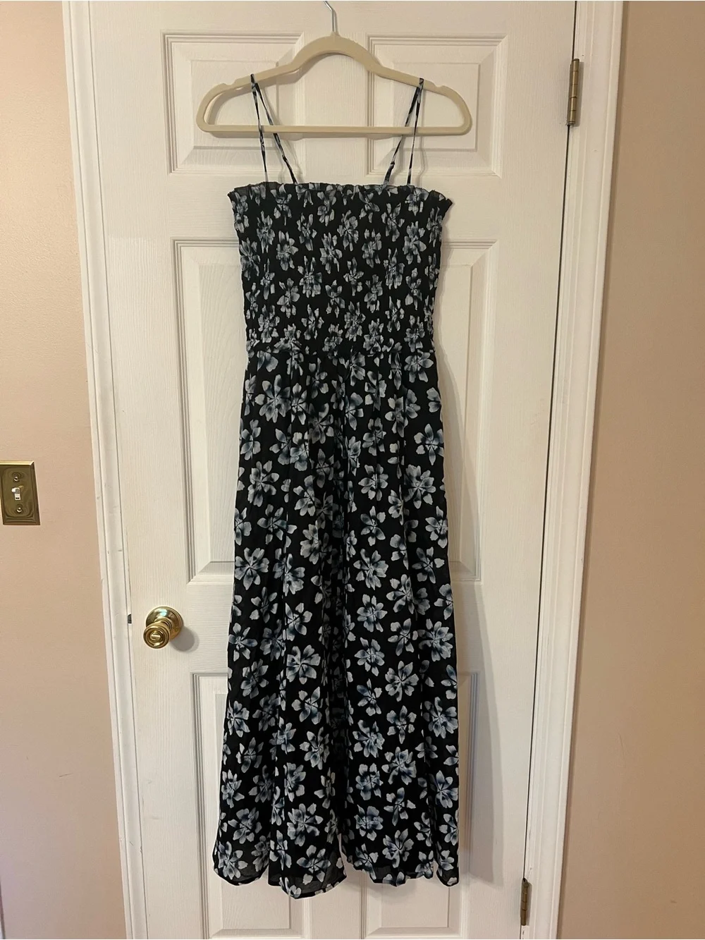 NWT J Crew Smocked Maxi Dress in Cotton Voile Floral Print - M