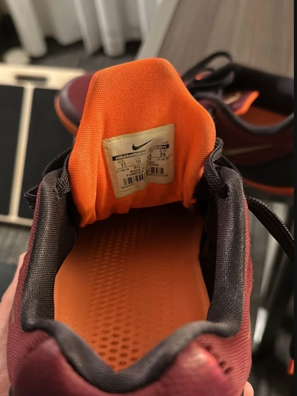 Kobe 9 deep garnet size 11