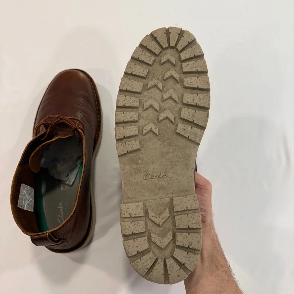 Clarks‎ Morris Peak Desert Boots Mens 13 Brown Leather Lug Sole | Heritage