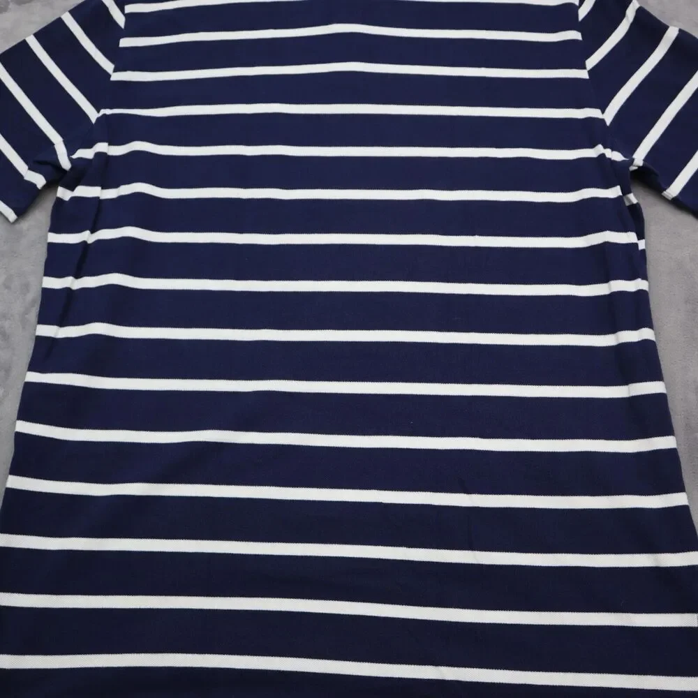 Polo Ralph Lauren Shirt Mens XL Blue Striped Red logo Rugby Golf Short Sleeve
