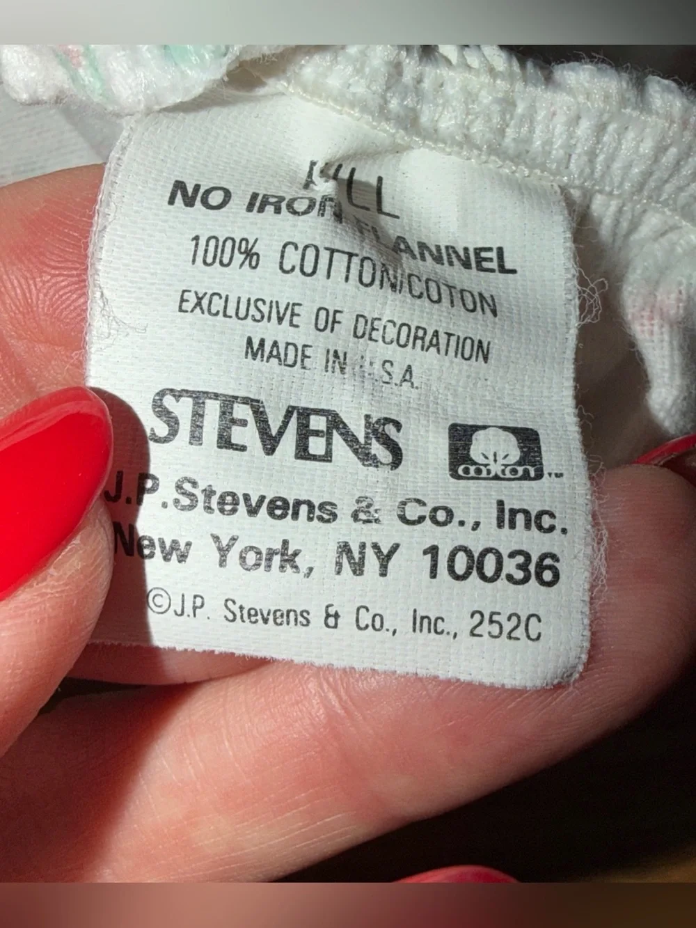 STEVENS FLANNEL FITTED sheet Full Size white pink HEARTS green Flower FLORAL USA