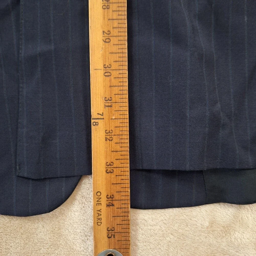 Vintage Burberrys Blazer Sport Coat Mens 46L Navy Pinstripe Wool Made Italy 90s