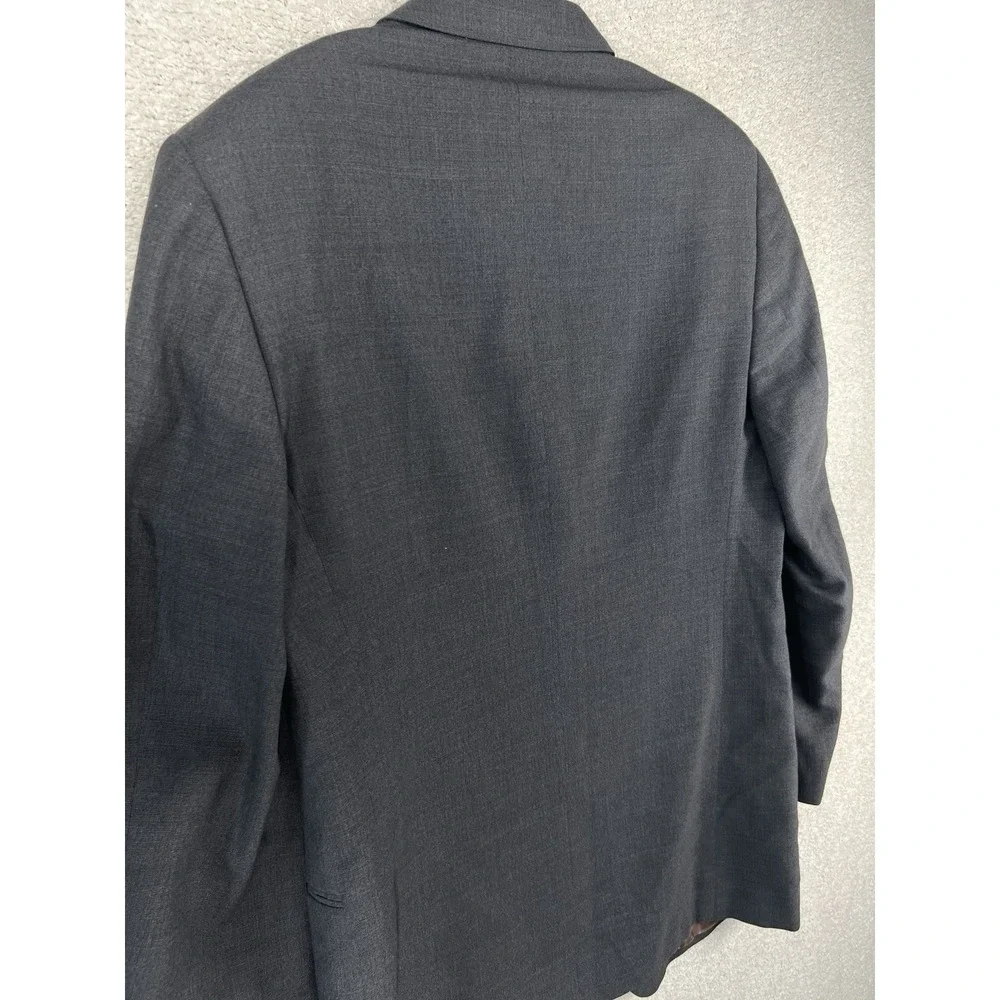 Vintage Donna Karan Signature Blazer Mens 42L Gray Wool Linen 3 Button Italy 90s