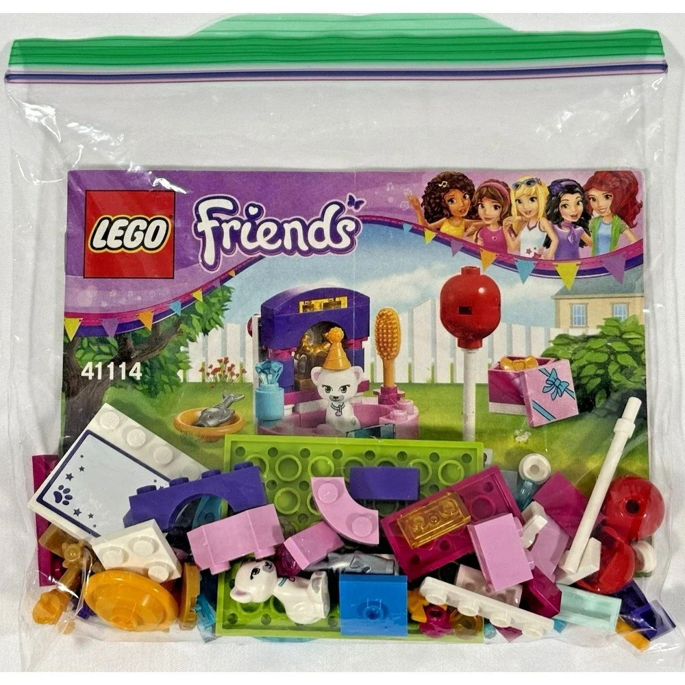LEGO Friends 41114 Party Styling Kids Set Pink Jewel the Cat Complete No Box