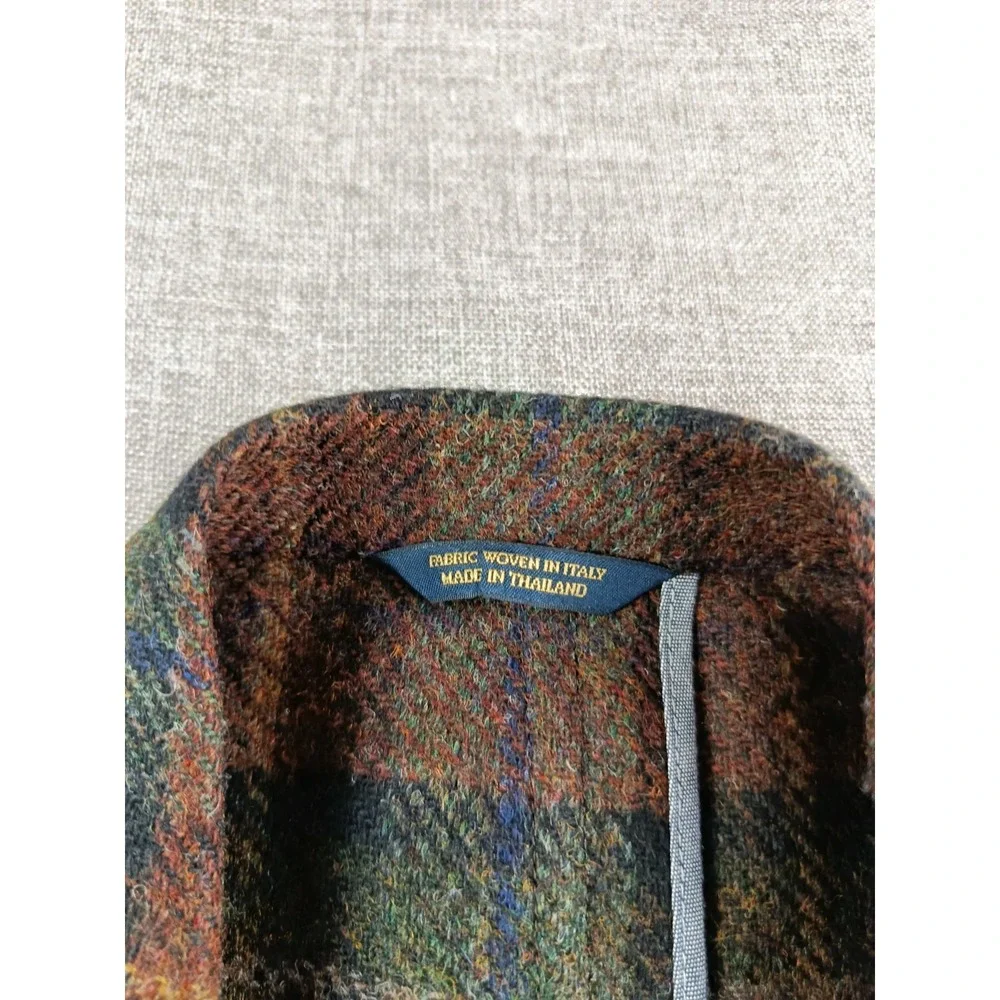 Brooks Brothers Fitzgerald Tweed Blazer Mens 38 S Plaid Wool Elbow Patches