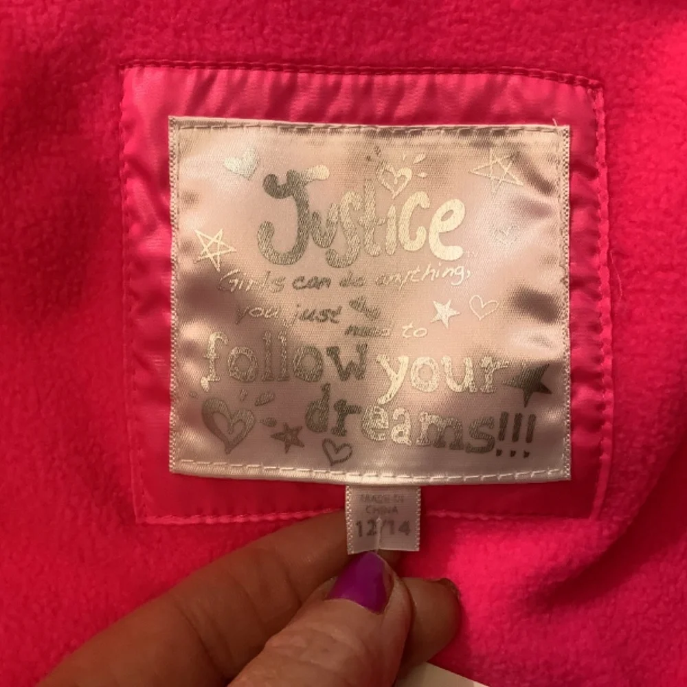 NWT‎ Justice big girls hot pink puffer vest