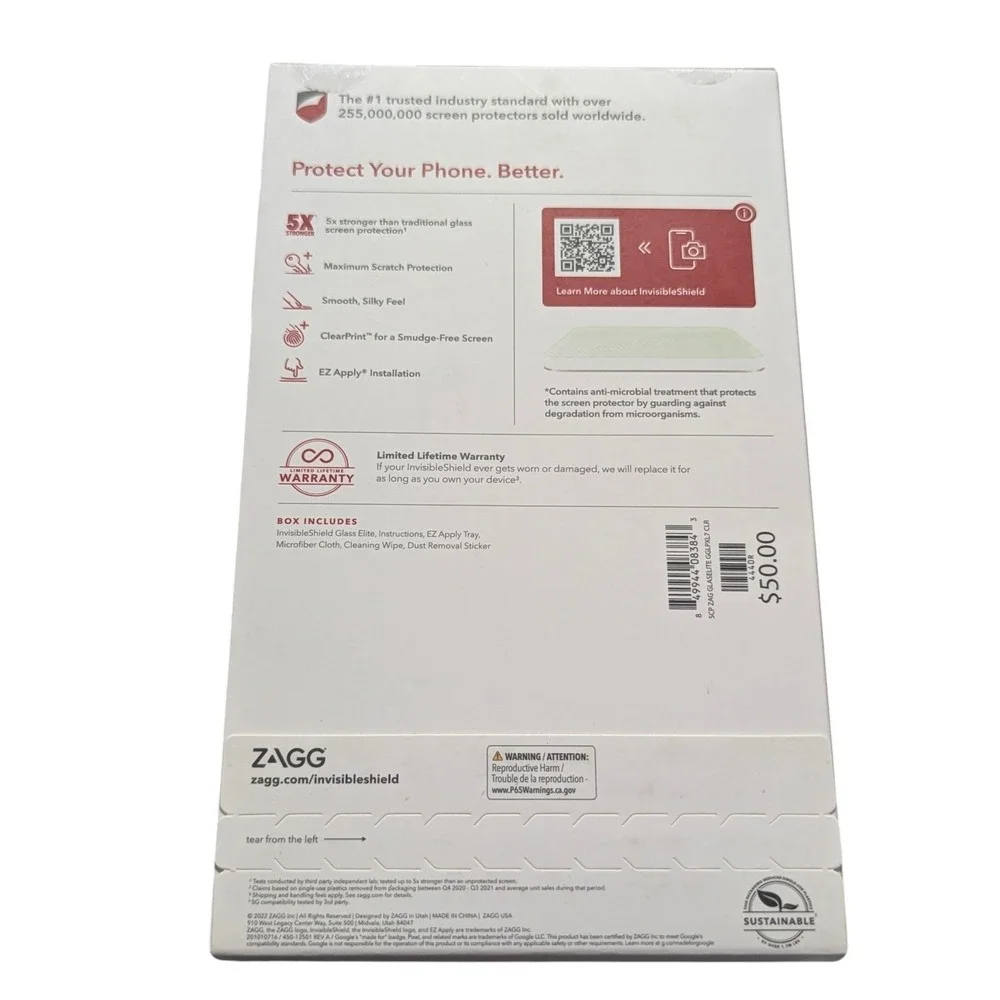Z9N ‎ Zagg Invisible Shield Glass Elite Screen Protector for Google Pixel 7