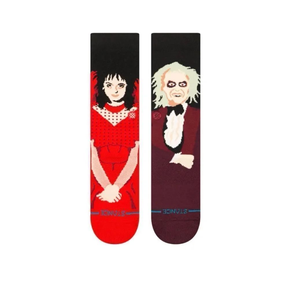 Stance Beetlejuice Crew Socks - Black and Red