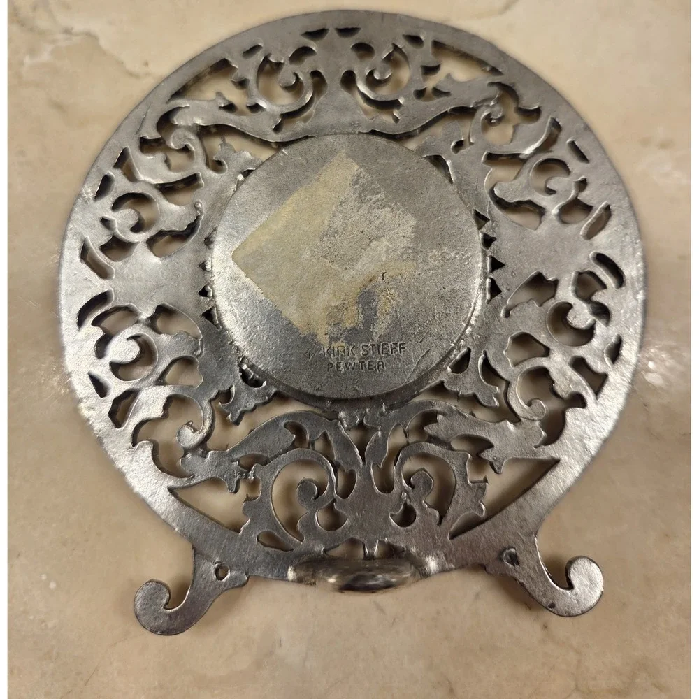 Lenox Miniature Quartz Clock In Kirk Stieff Pewter‎ 3.75