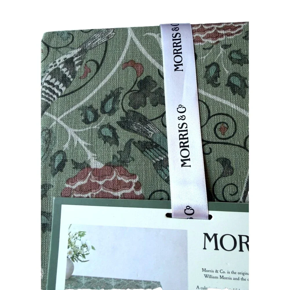 Morris & Co Seasons by May Tablecloth English Garden Green Floral 60x102 Inches