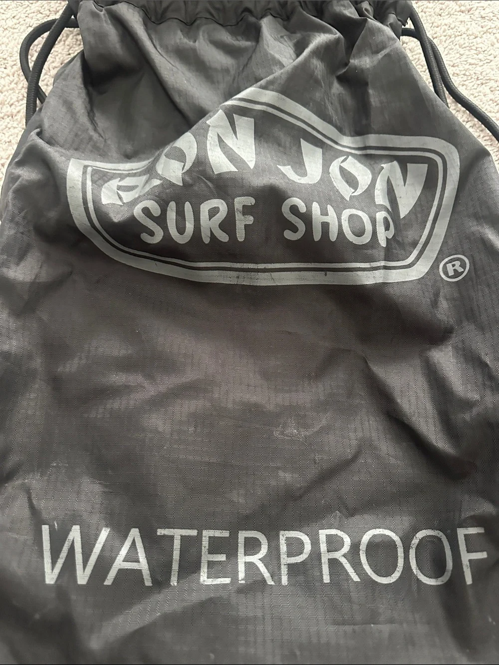 RON JON Black Waterproof Drawstring Swim Bag