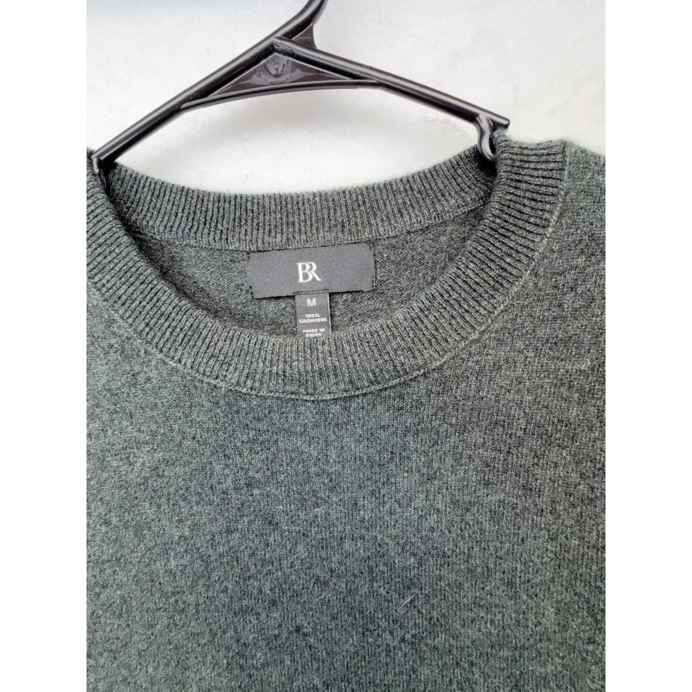 Banana Republic Mens 100% Cashmere Crewneck Sweater Dark green Medium