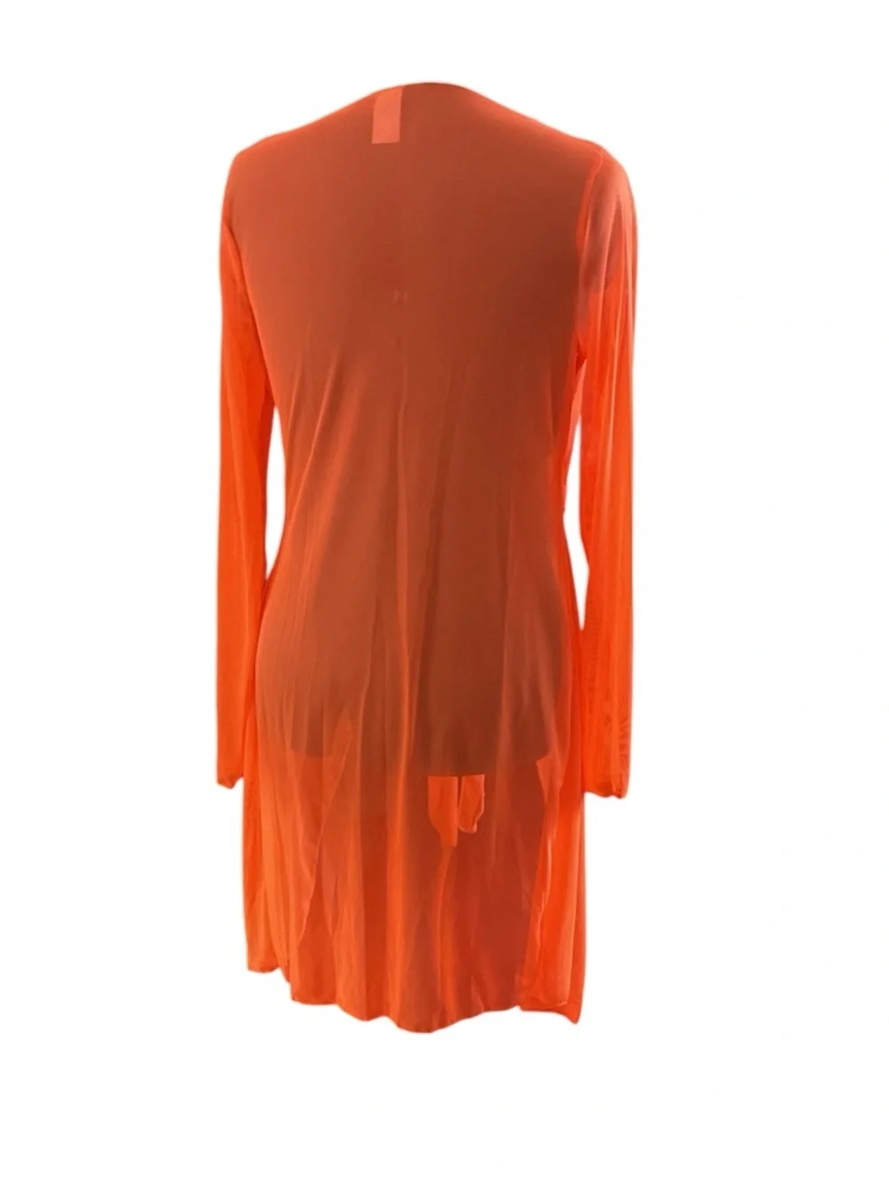 NWOT Sheer Long-Sleeve Orange Beach Cover-Up