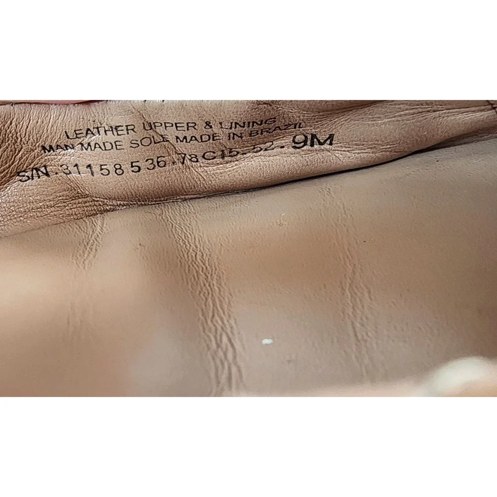 Tory Burch Quilted Leather Ballet Flat Shoes Gold Metal Logo Womens 9