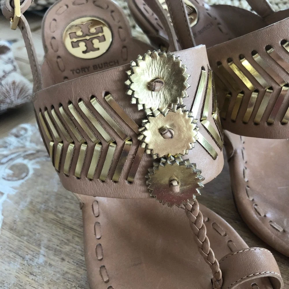 HPx2! Tory Burch Caylan Sandals. Size 8.5, 5” heel. Unworn.
