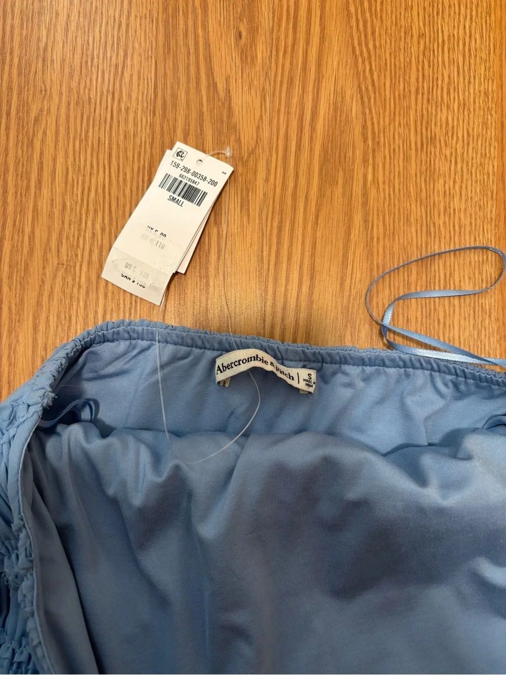 Abercrombie & Fitch Light Blue Smocked Halter Maxi