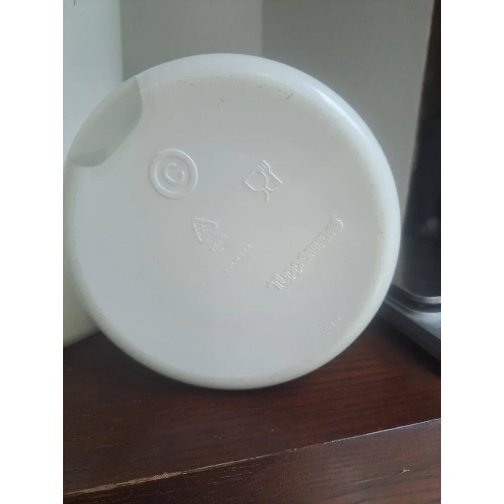 Set Of 2 Vtg Tupperware Cannisters With Viewing Window White NO LIDS!!! 2418B-2,