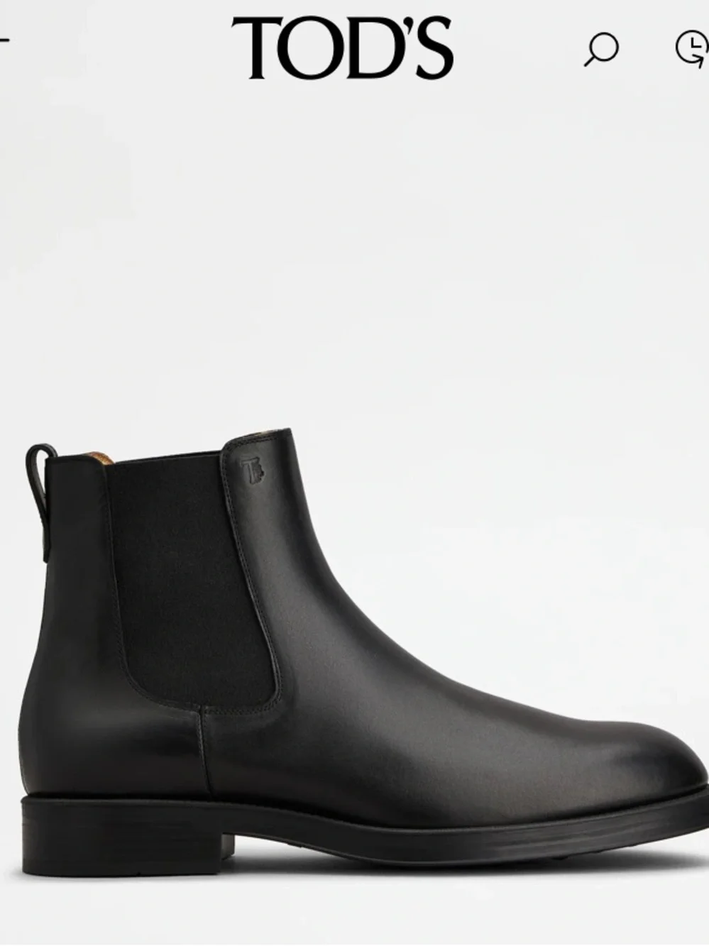 Tod’s Chelsea Boots in Black Leather, Elastic Gore Panel, Slip On,Embossed Logo