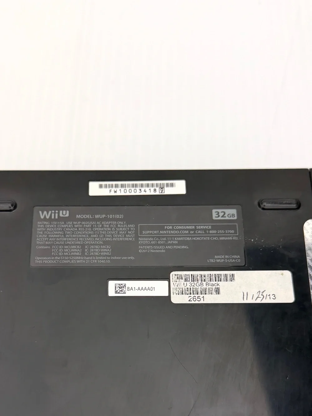 Nintendo Wii U Black Video Game Console & Gamepad WUP-101 02 32GB OEM